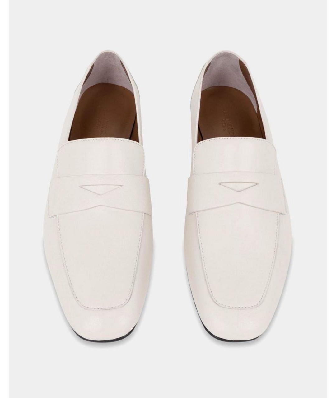 LE MONDE BERYL Белые кожаные лоферы, фото 2