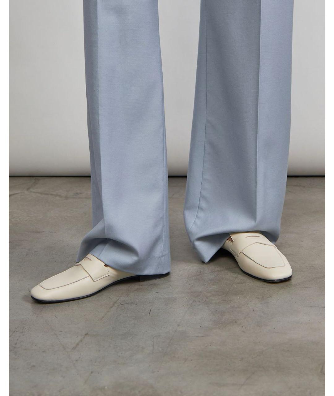 LE MONDE BERYL Белые кожаные лоферы, фото 5