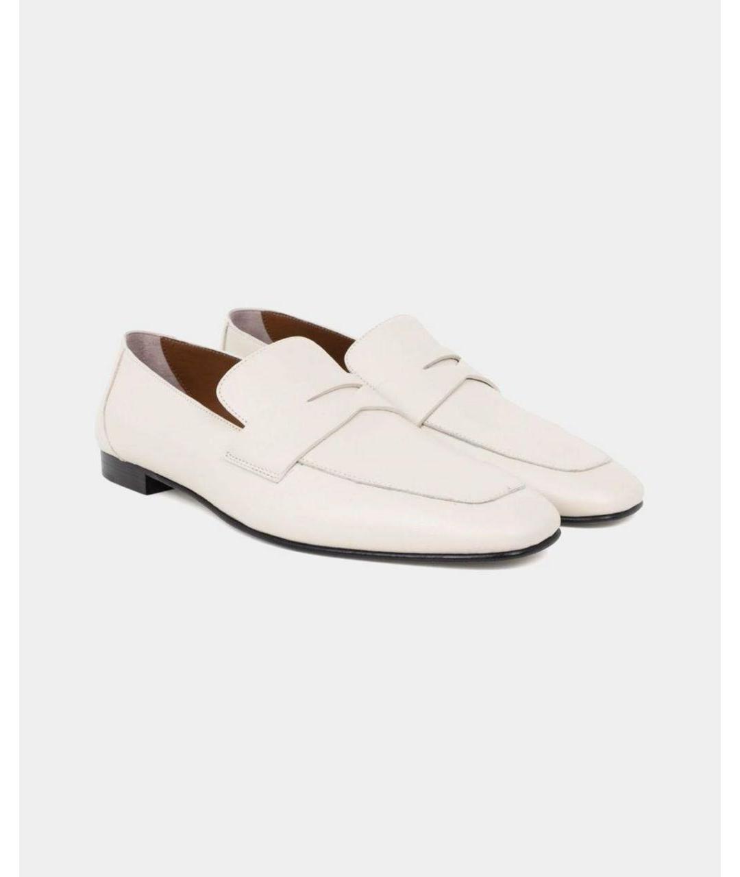 LE MONDE BERYL Белые кожаные лоферы, фото 3