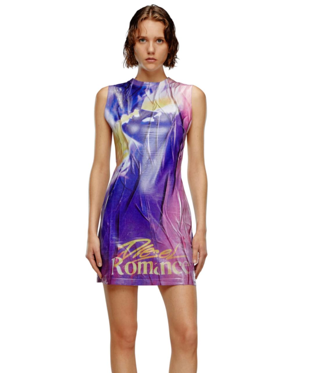 DIESEL Мульти полиэстеровое платье, фото 5