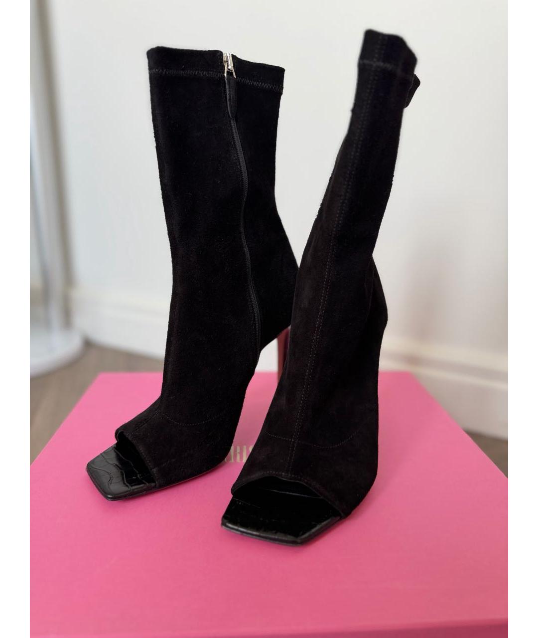 PARIS TEXAS Черные замшевые ботильоны, фото 4