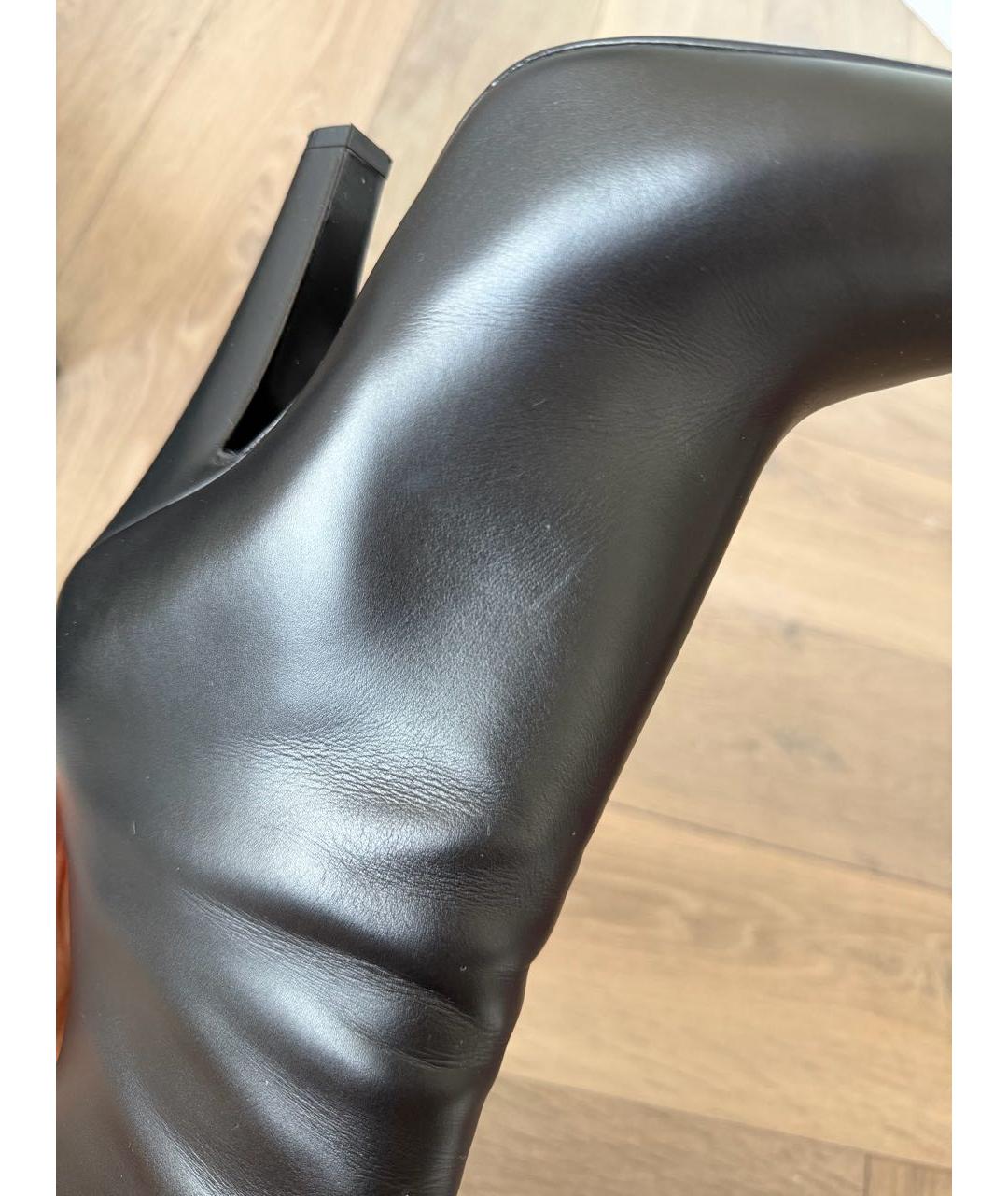 SAINT LAURENT Черные кожаные сапоги, фото 6