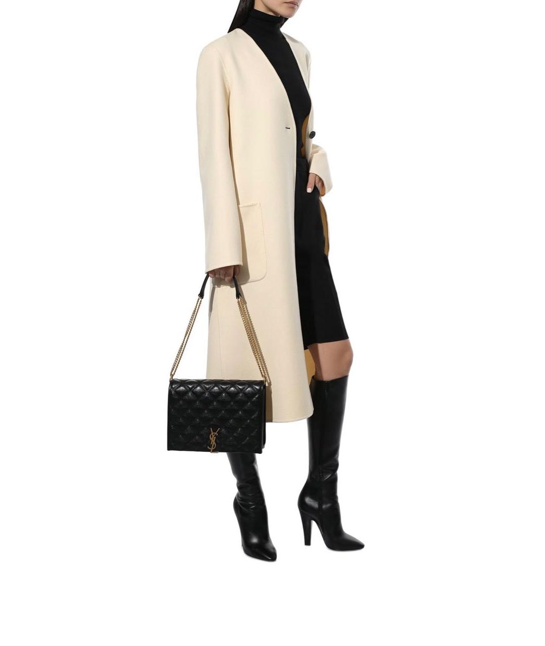 SAINT LAURENT Черные кожаные сапоги, фото 8