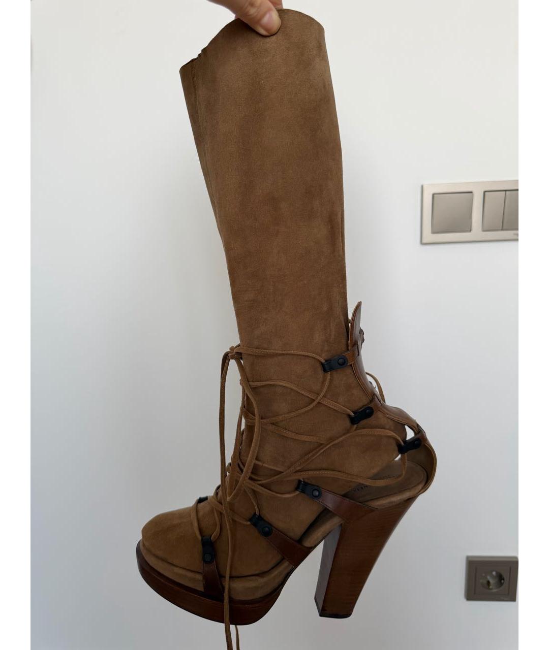 BOTTEGA VENETA Коричневые замшевые сапоги, фото 8