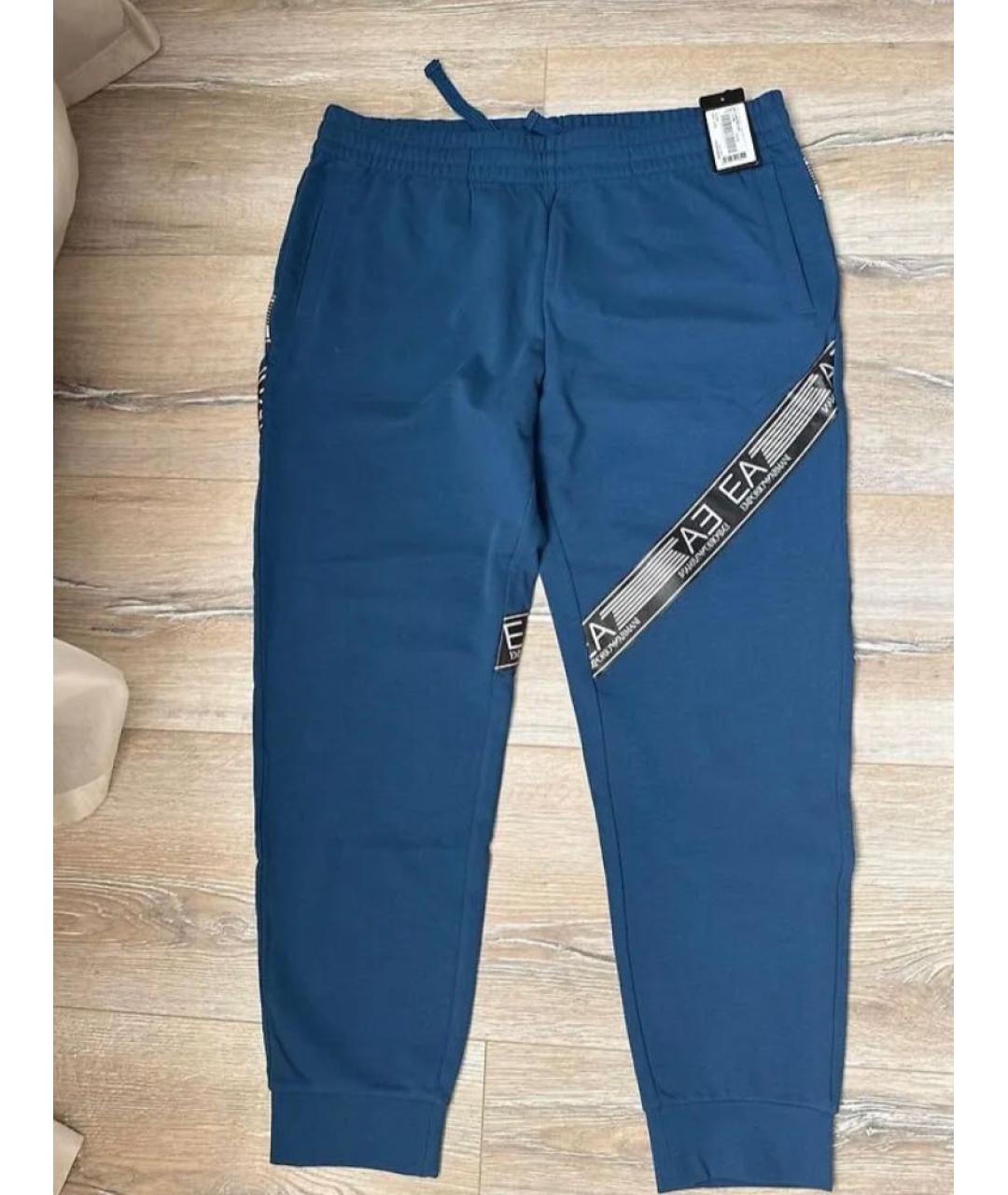 EMPORIO ARMANI Синий хлопковый спортивный костюм, фото 9