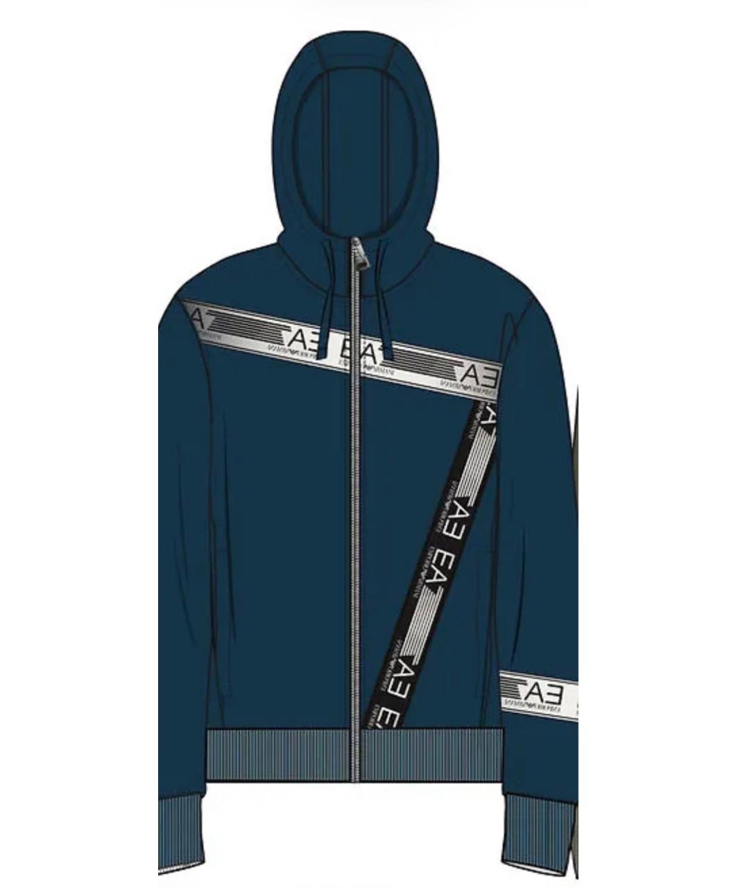 EMPORIO ARMANI Синий хлопковый спортивный костюм, фото 2