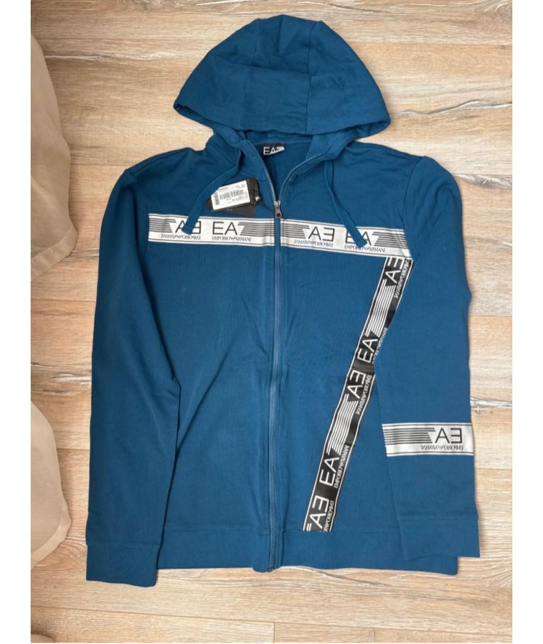 EMPORIO ARMANI Синий хлопковый спортивный костюм, фото 5