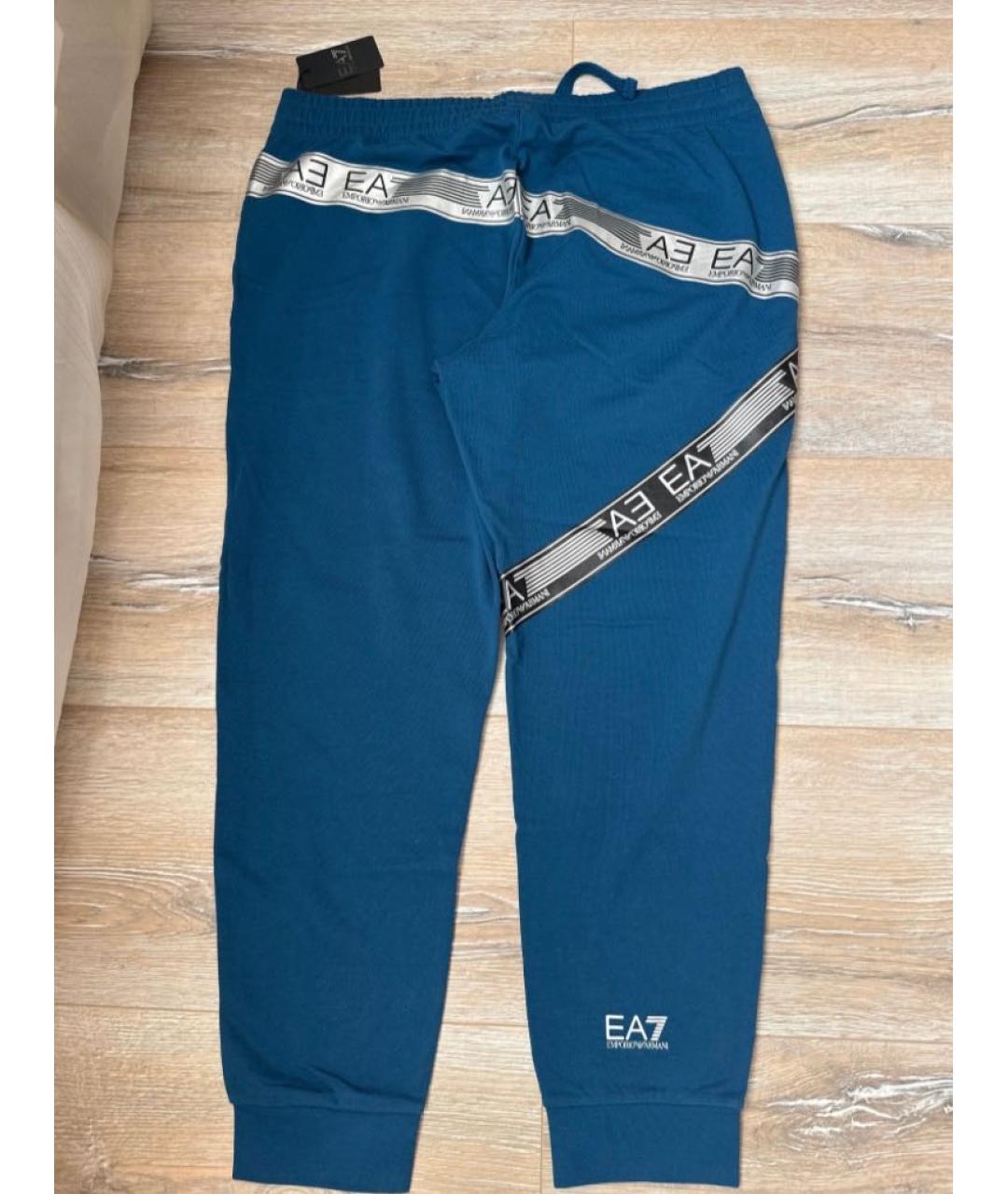 EMPORIO ARMANI Синий хлопковый спортивный костюм, фото 4