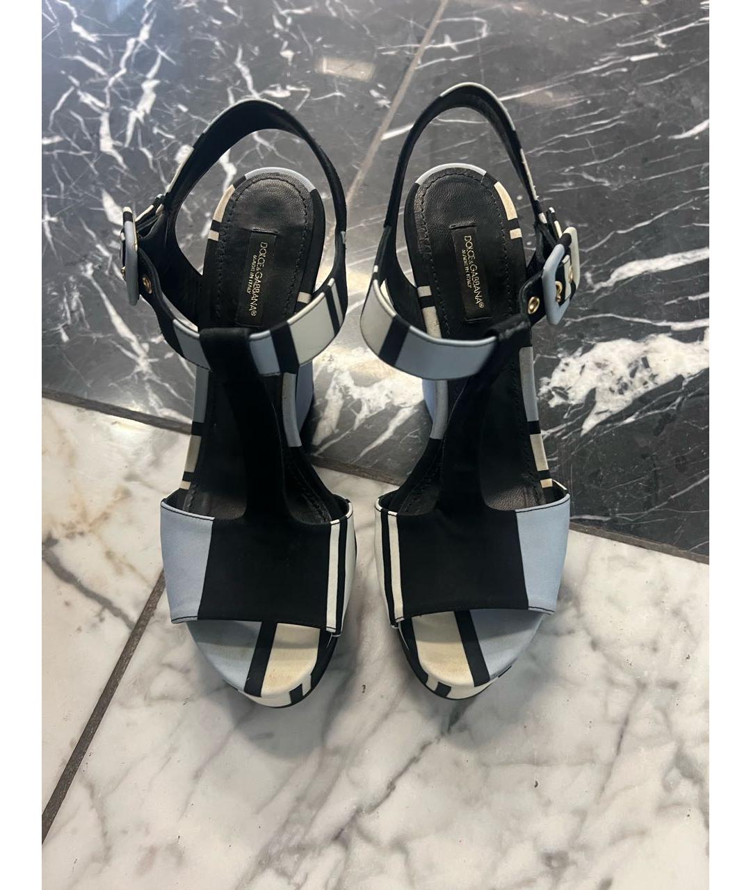 DOLCE&GABBANA Мульти текстильные босоножки, фото 2