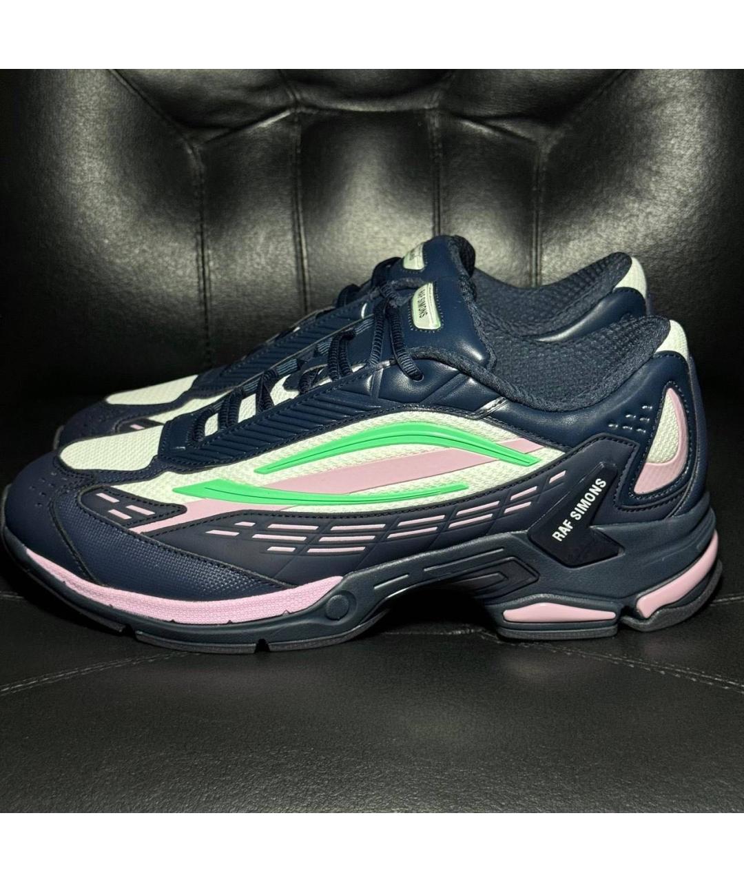 ADIDAS X RAF SIMONS Синие текстильные низкие кроссовки / кеды, фото 3