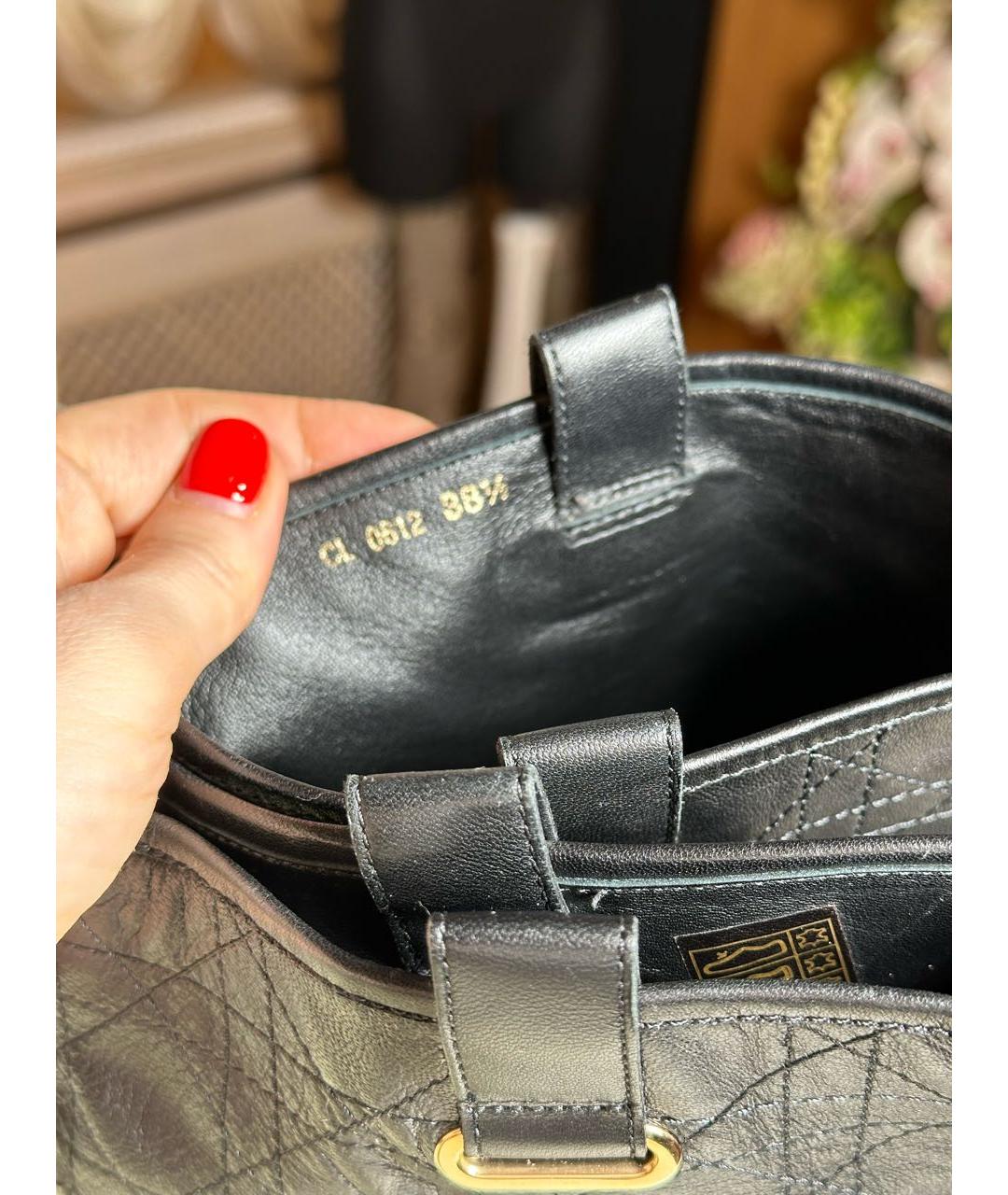 CHRISTIAN DIOR Черные кожаные сапоги, фото 5