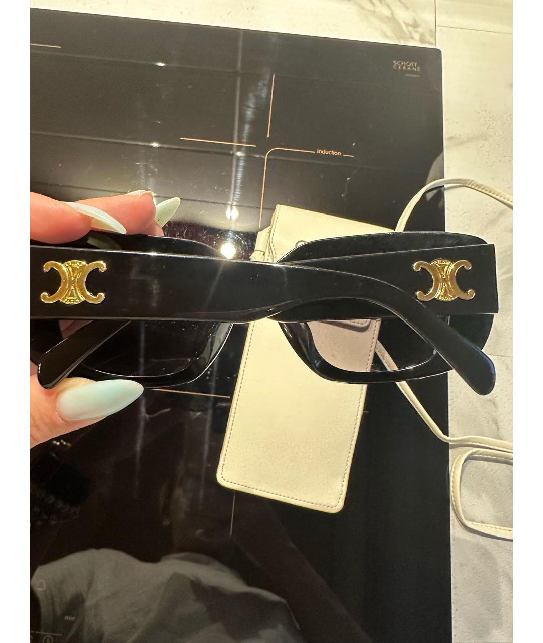 CELINE Черные пластиковые солнцезащитные очки, фото 2