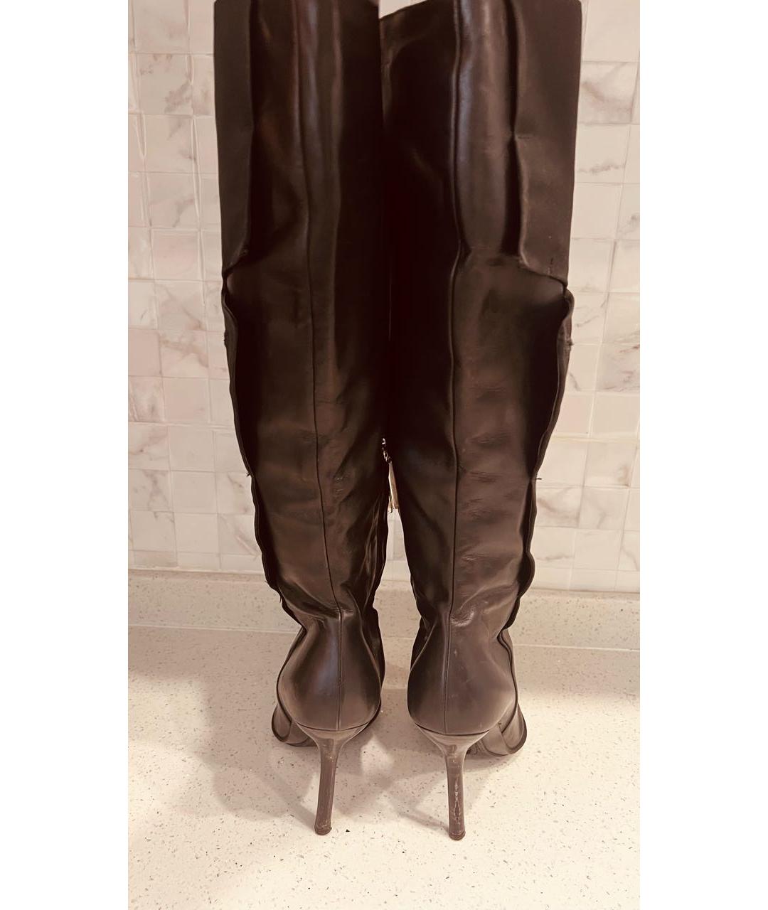 POLLINI Черные кожаные сапоги, фото 3