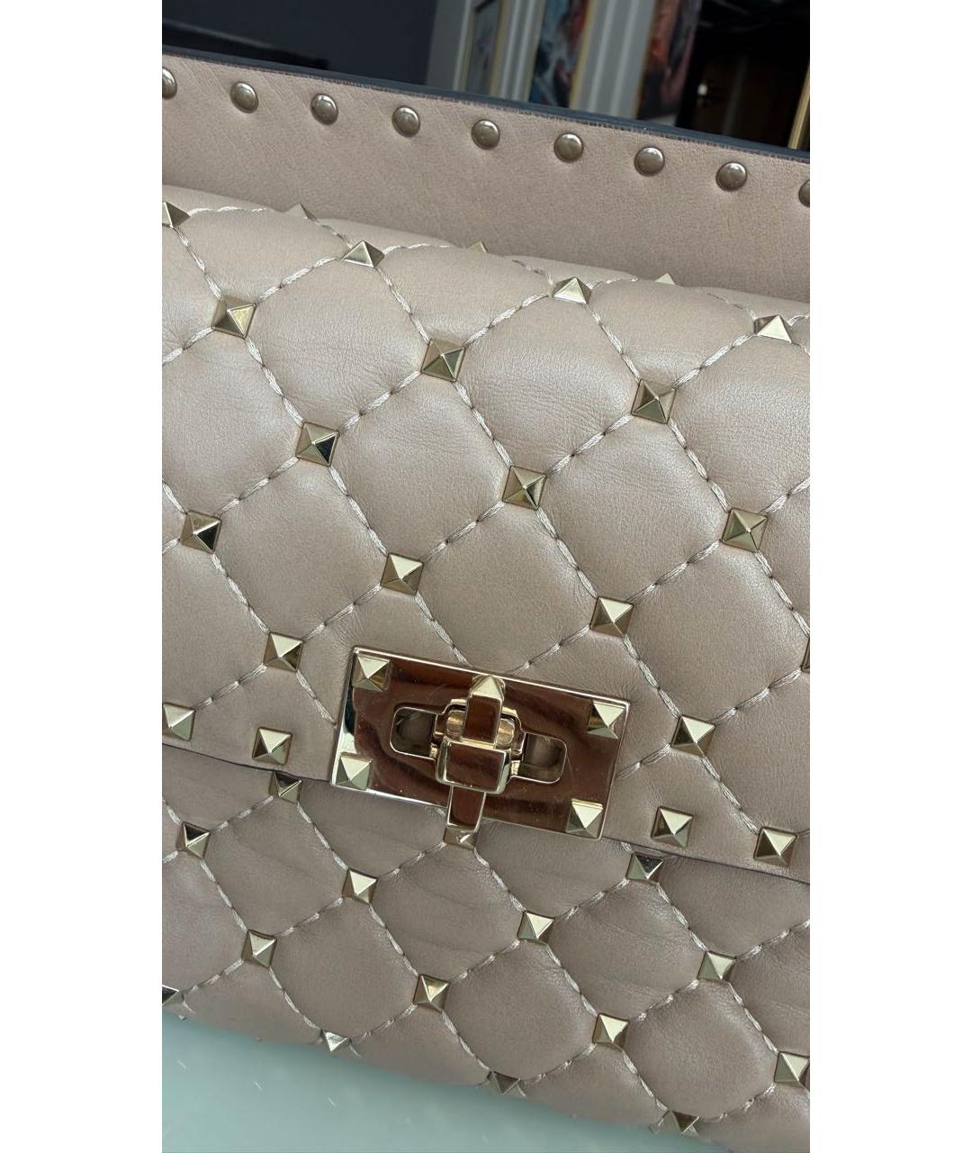 VALENTINO Бежевая кожаная сумка через плечо, фото 3