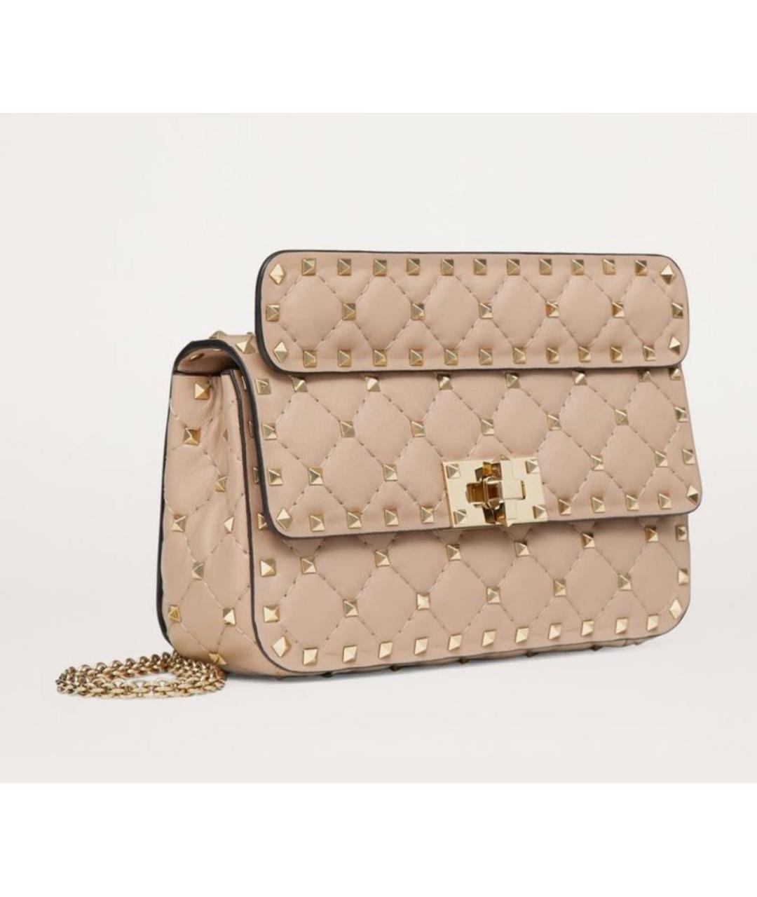 VALENTINO Бежевая кожаная сумка через плечо, фото 9