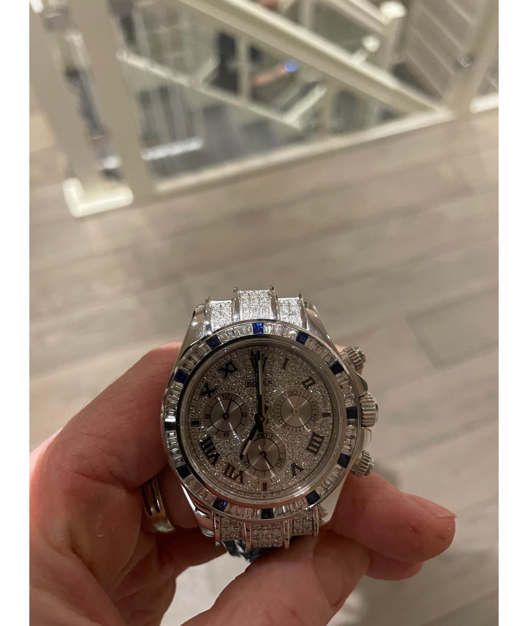 ROLEX Голубые часы из белого золота, фото 2