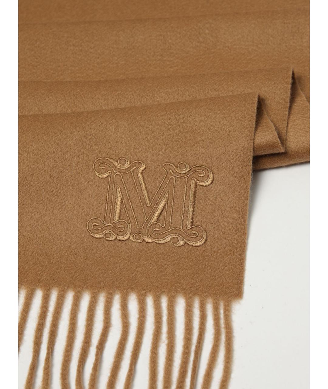 MAX MARA Бежевый кашемировый шарф, фото 3
