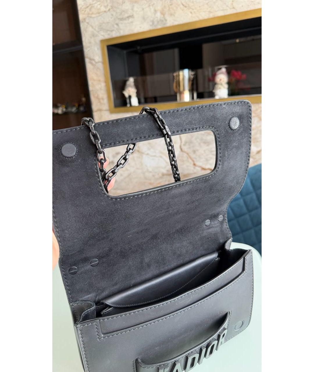 CHRISTIAN DIOR Черная кожаная сумка через плечо, фото 5