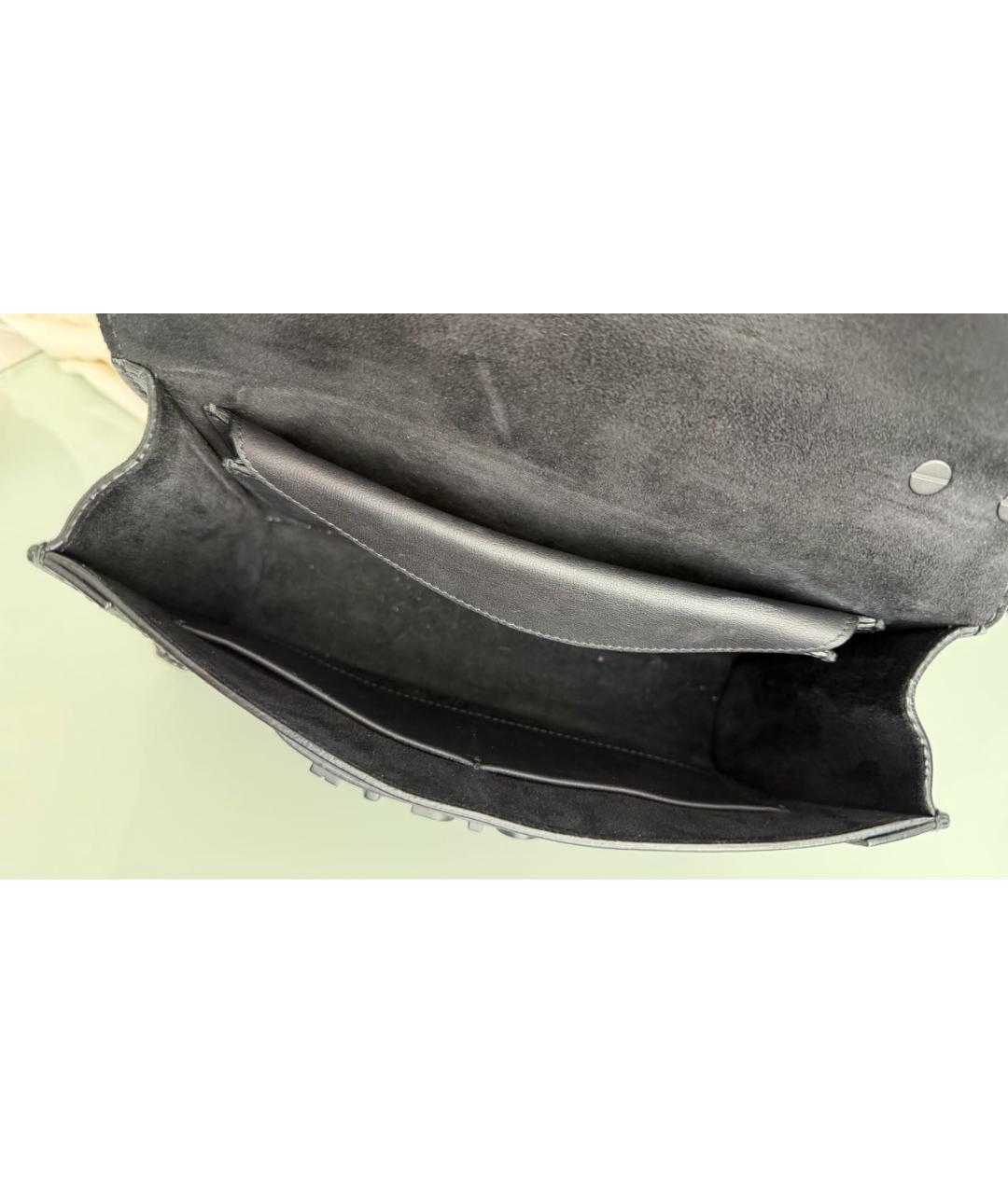 CHRISTIAN DIOR Черная кожаная сумка через плечо, фото 6