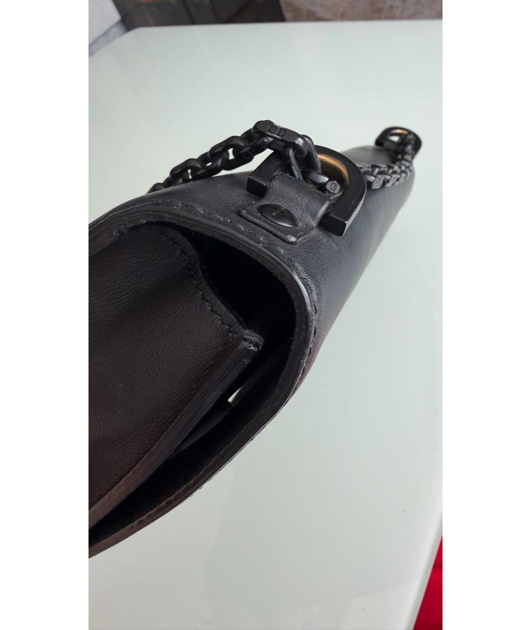 CHRISTIAN DIOR Черная кожаная сумка через плечо, фото 7