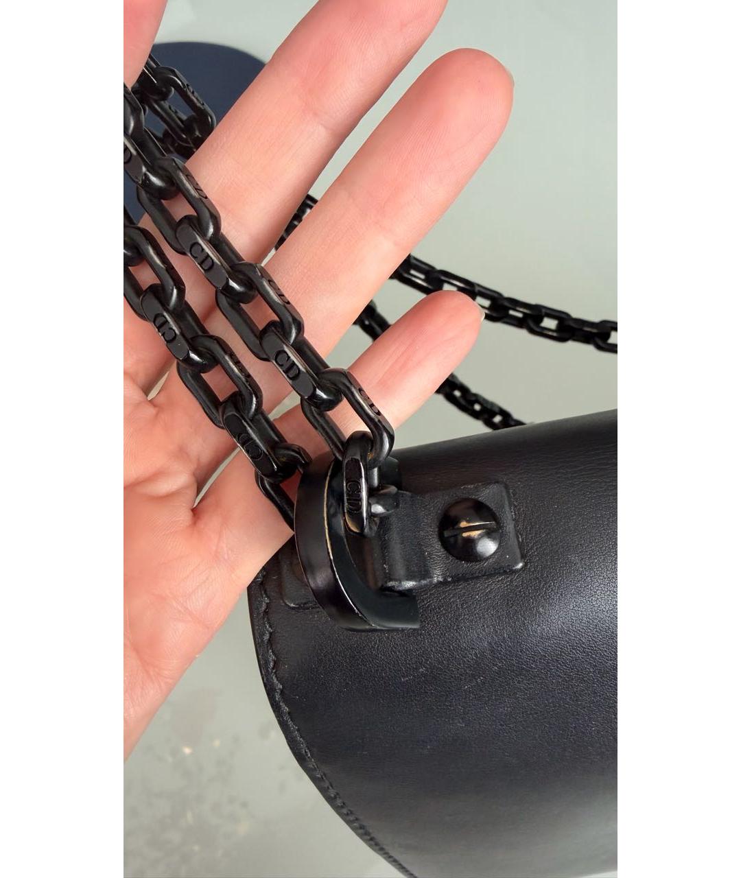 CHRISTIAN DIOR Черная кожаная сумка через плечо, фото 4