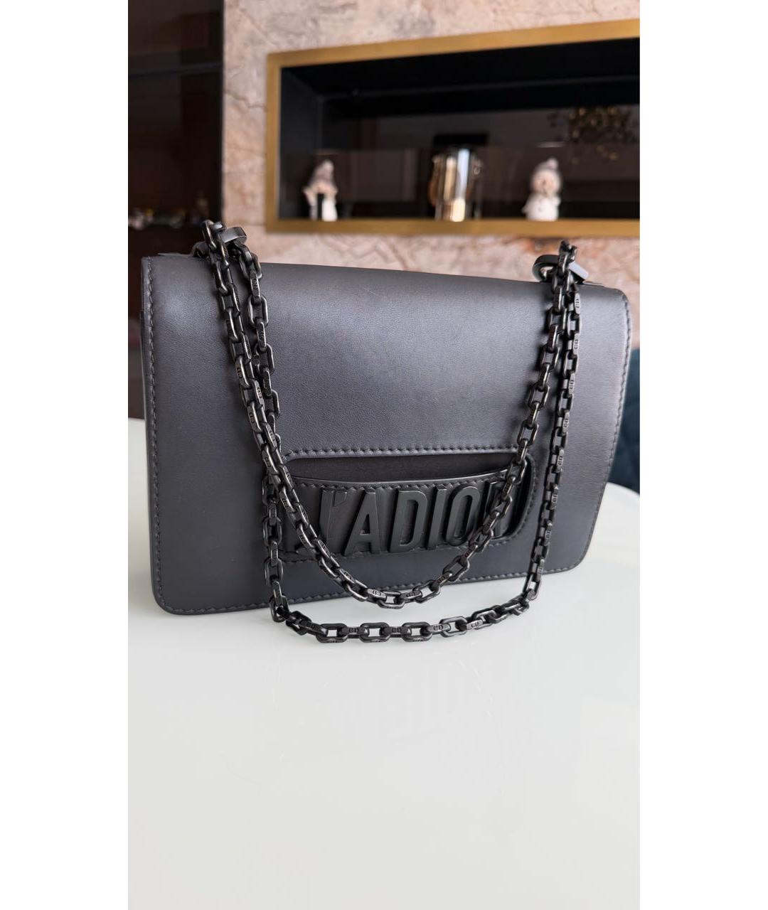 CHRISTIAN DIOR Черная кожаная сумка через плечо, фото 2