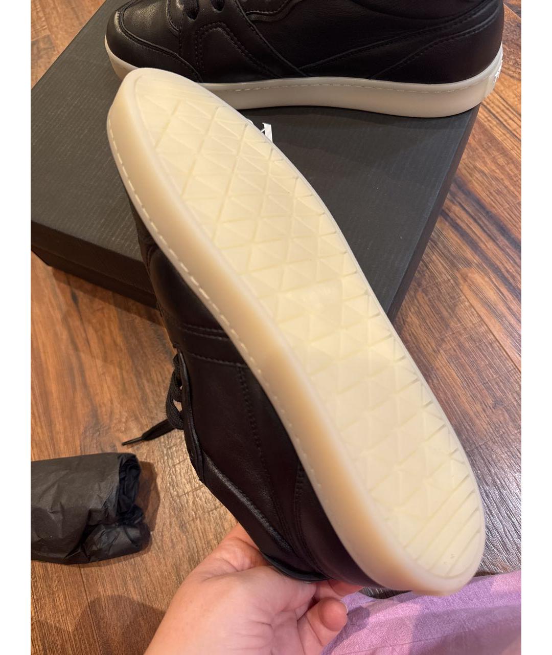 PRADA Черные кожаные кеды, фото 5