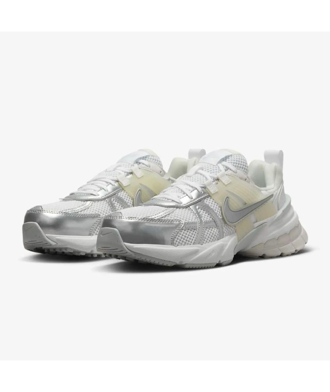 NIKE Серебряные кожаные кроссовки, фото 3