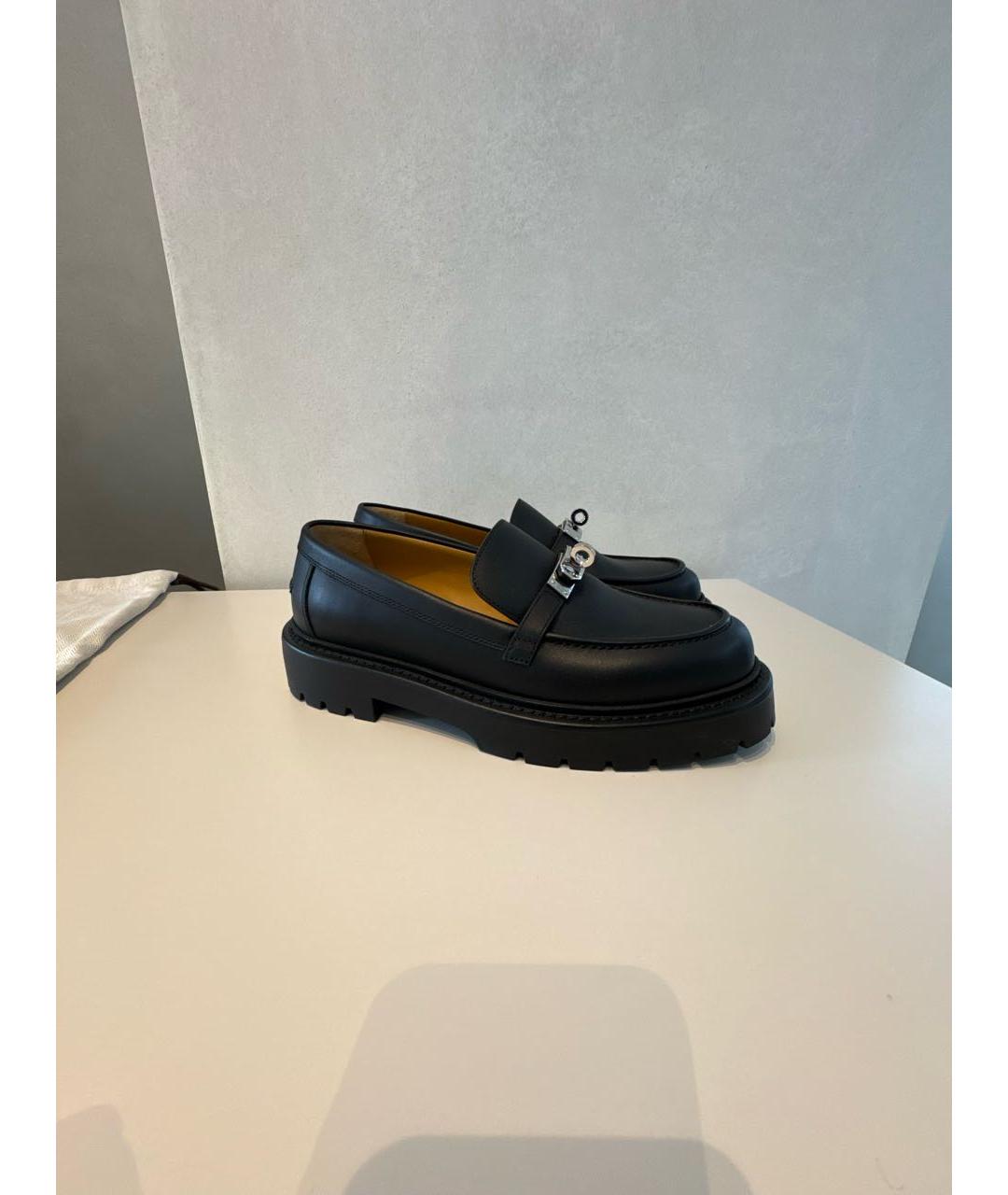 HERMES Черные кожаные брогги и оксфорды, фото 8