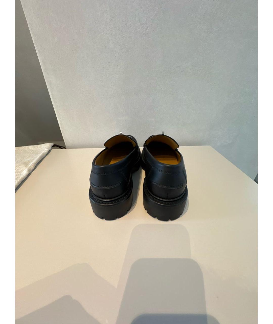 HERMES Черные кожаные брогги и оксфорды, фото 4