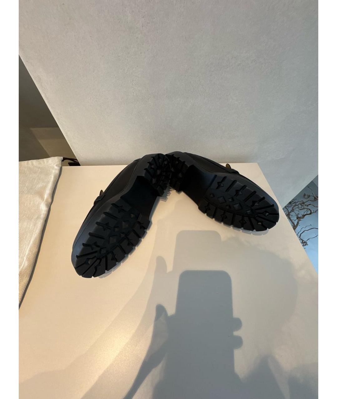 HERMES Черные кожаные брогги и оксфорды, фото 7