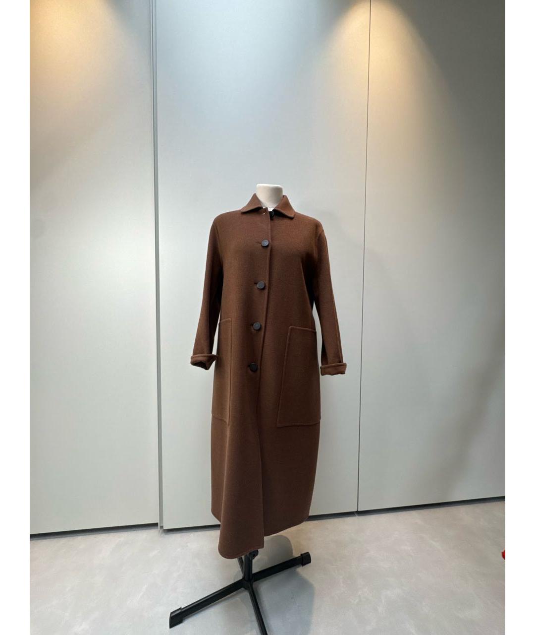HERMES Коричневое кашемировое пальто, фото 7