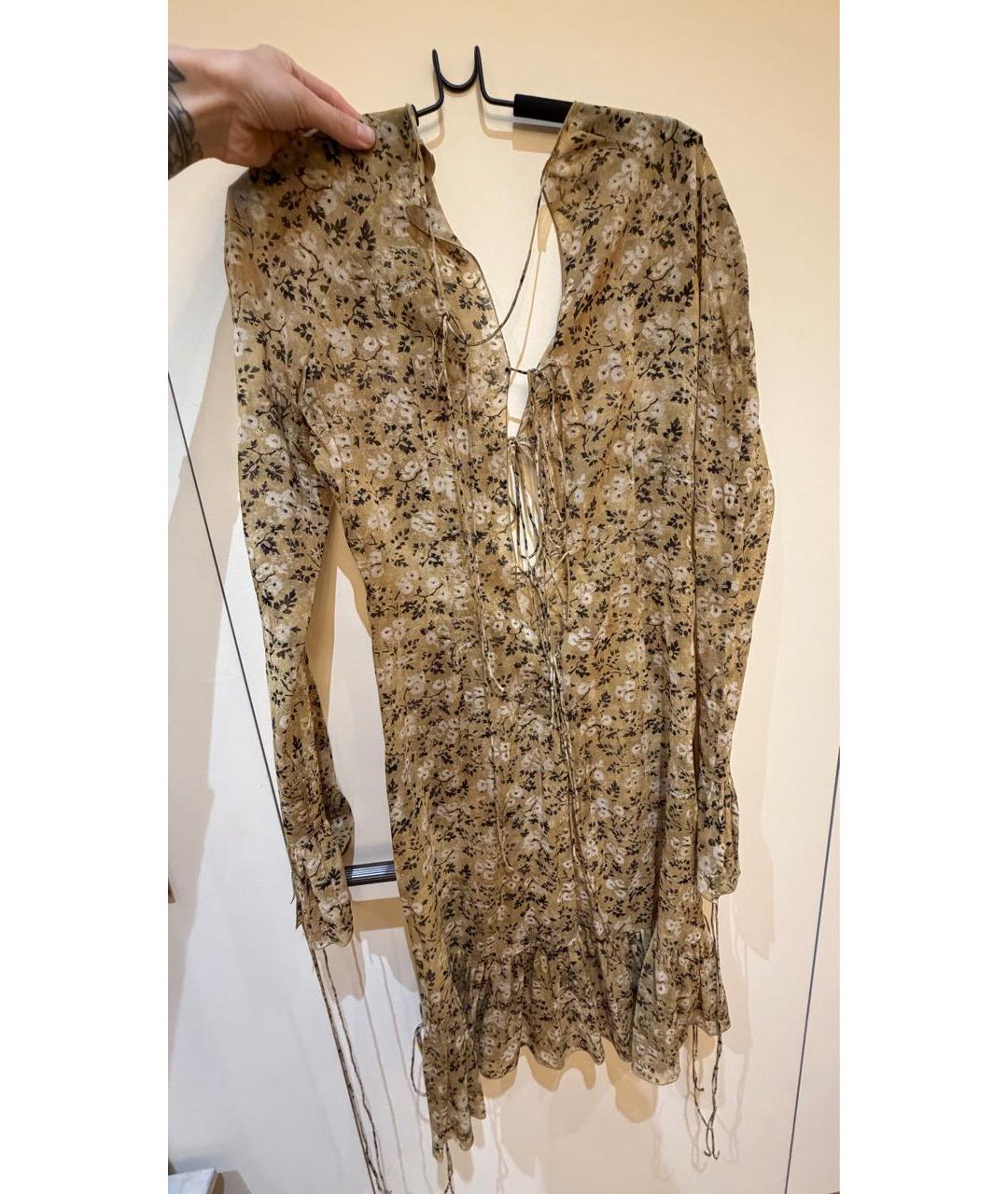 KNWLS Горчичный шелковый сарафан, фото 5