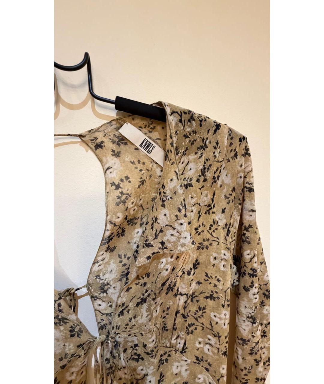 KNWLS Горчичный шелковый сарафан, фото 4