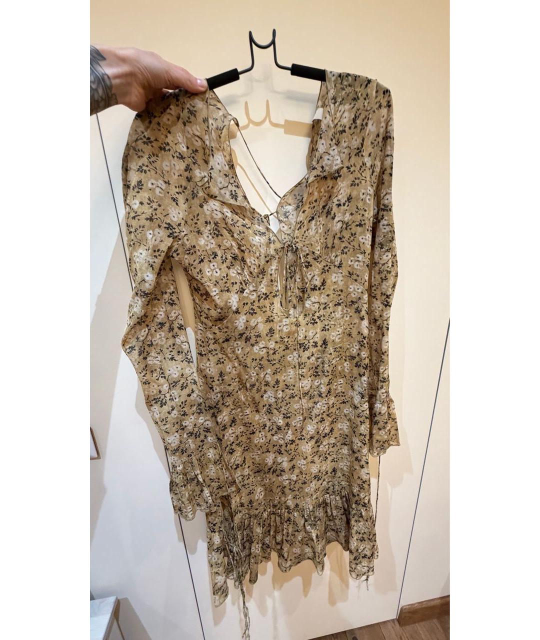 KNWLS Горчичный шелковый сарафан, фото 2