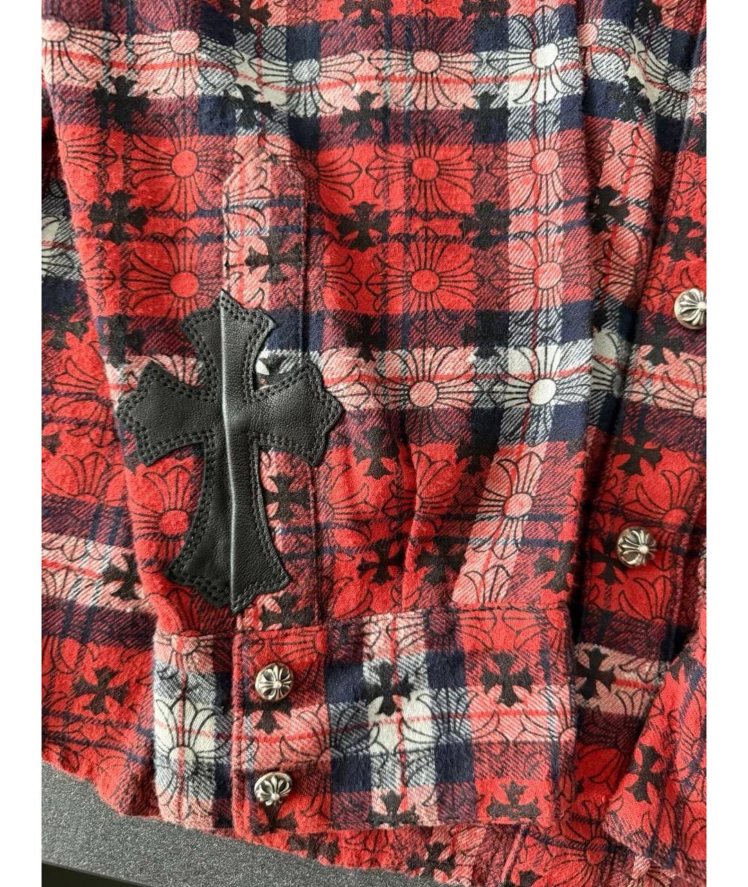 CHROME HEARTS Красная хлопковая кэжуал рубашка, фото 4