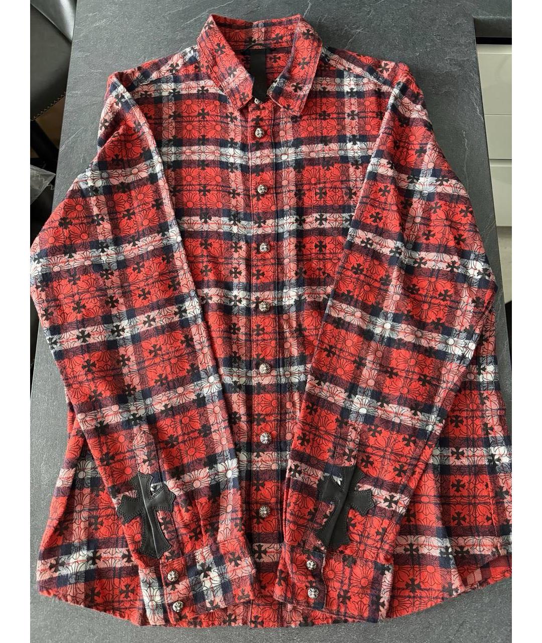 CHROME HEARTS Красная хлопковая кэжуал рубашка, фото 2