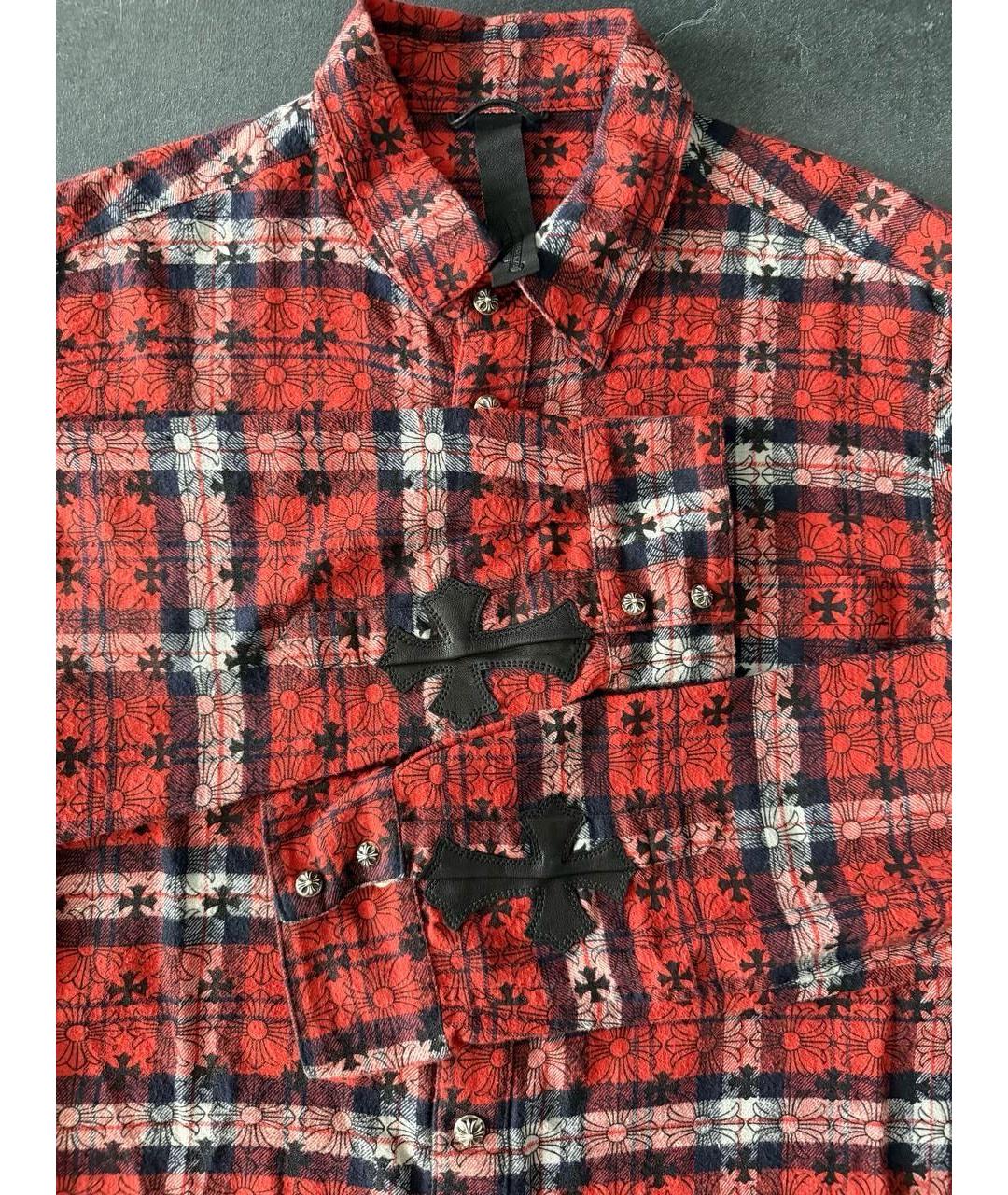 CHROME HEARTS Красная хлопковая кэжуал рубашка, фото 7