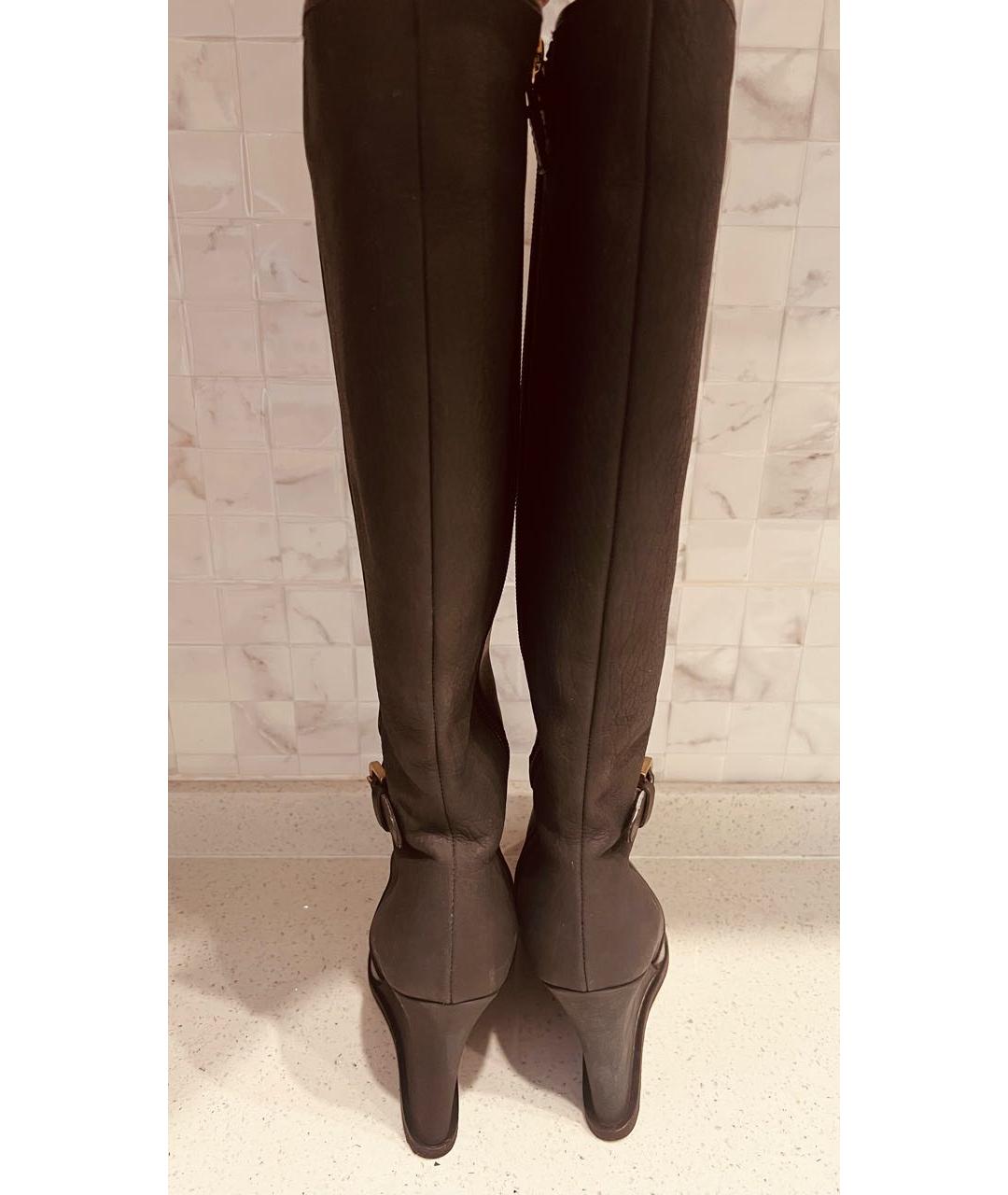 POLLINI Черные кожаные сапоги, фото 3