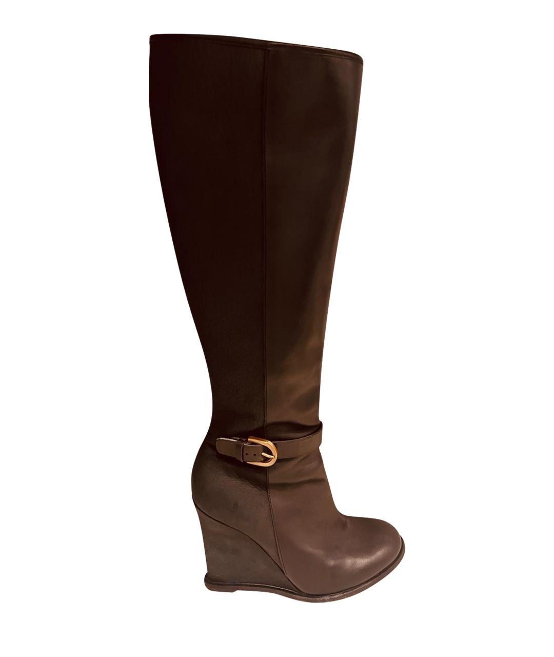 POLLINI Черные кожаные сапоги, фото 1