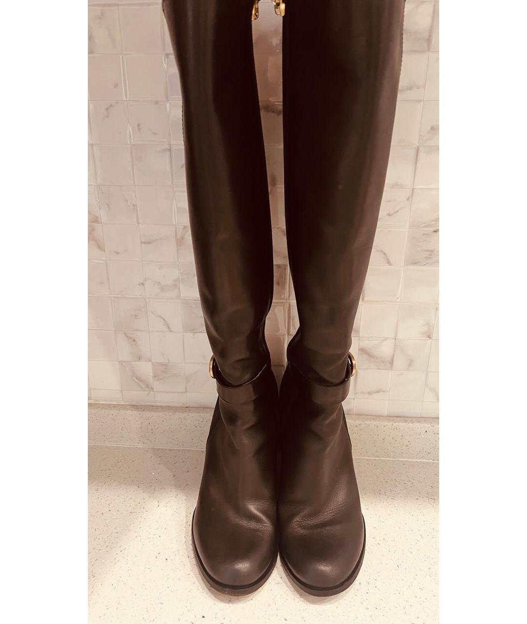 POLLINI Черные кожаные сапоги, фото 2