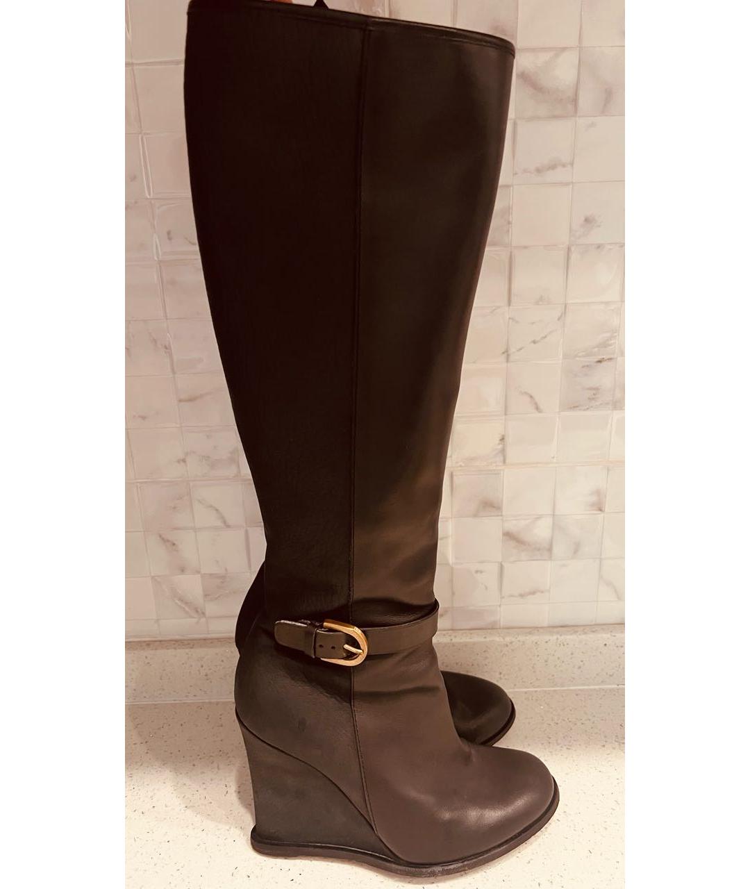 POLLINI Черные кожаные сапоги, фото 5