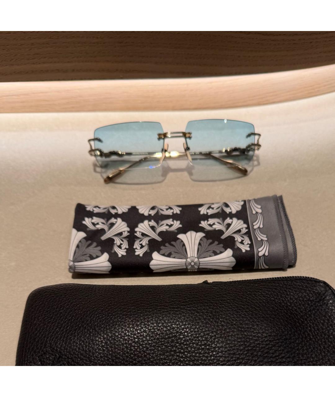 CHROME HEARTS Голубые металлические солнцезащитные очки, фото 4