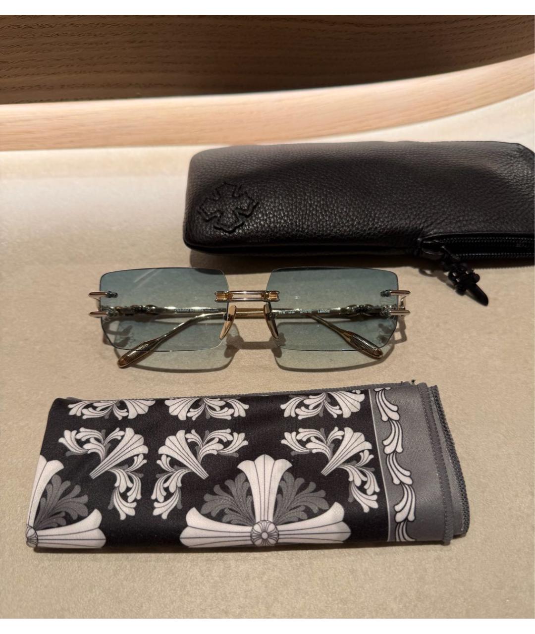 CHROME HEARTS Голубые металлические солнцезащитные очки, фото 6