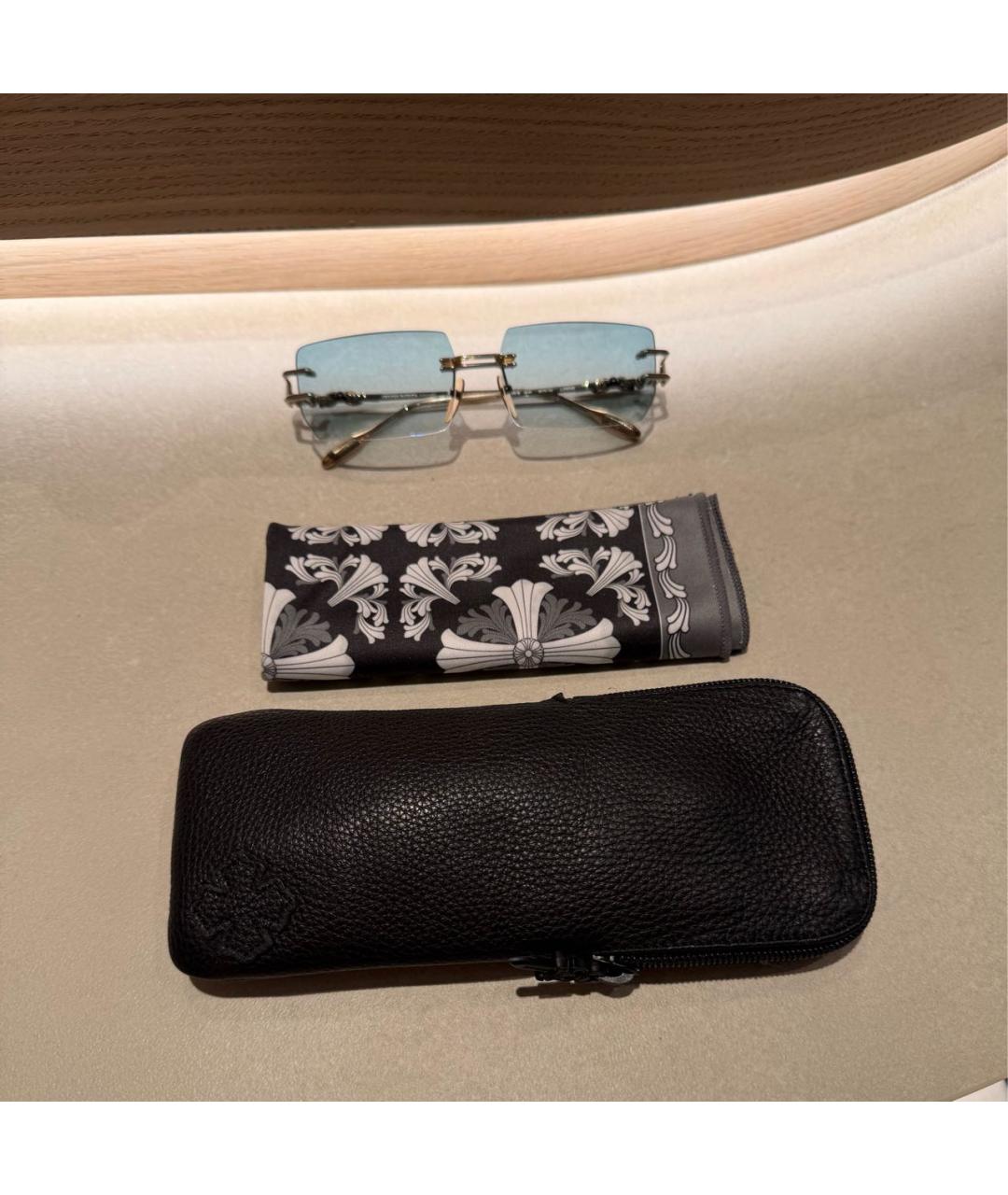 CHROME HEARTS Голубые металлические солнцезащитные очки, фото 2