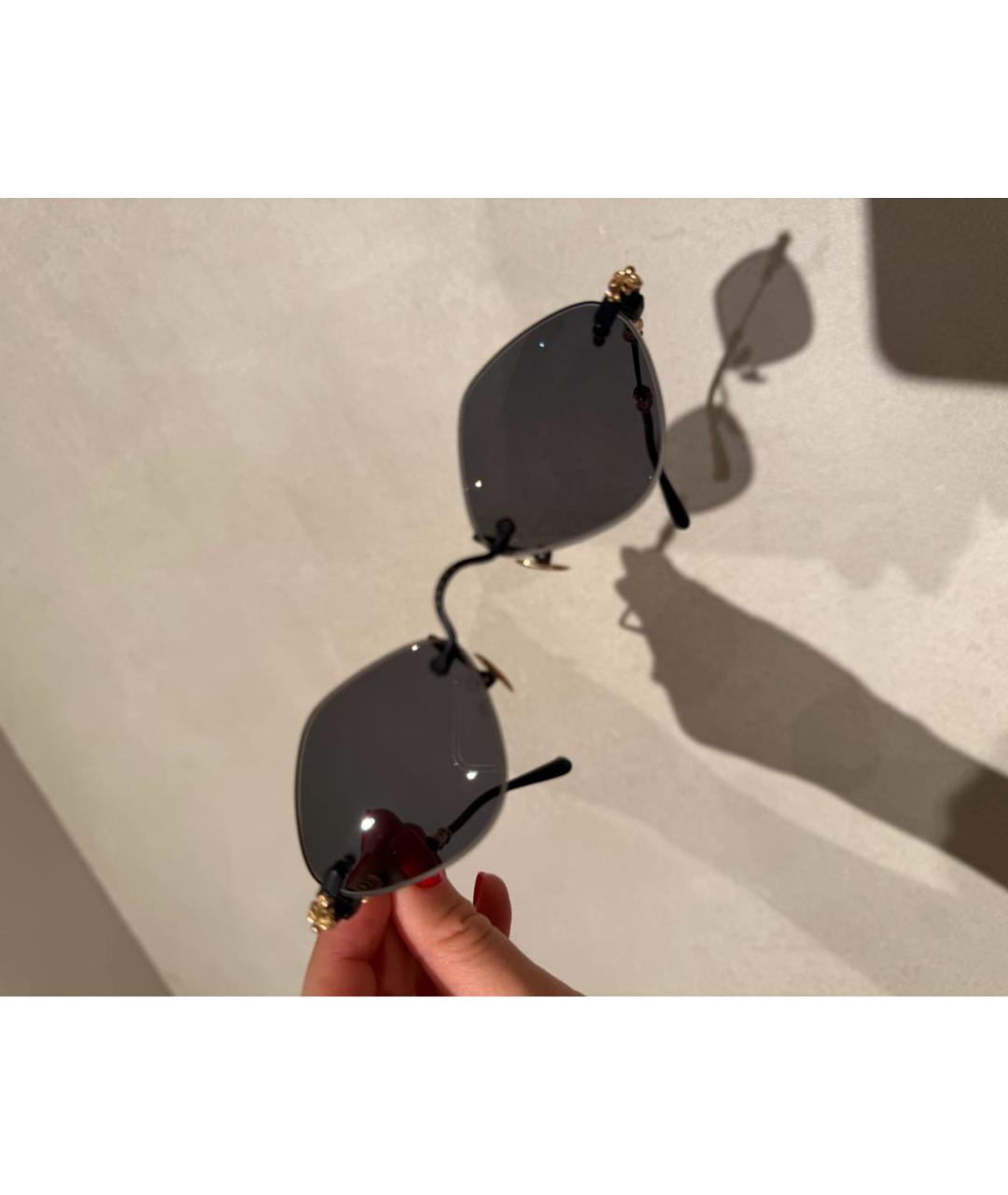 CHROME HEARTS Черные металлические солнцезащитные очки, фото 4