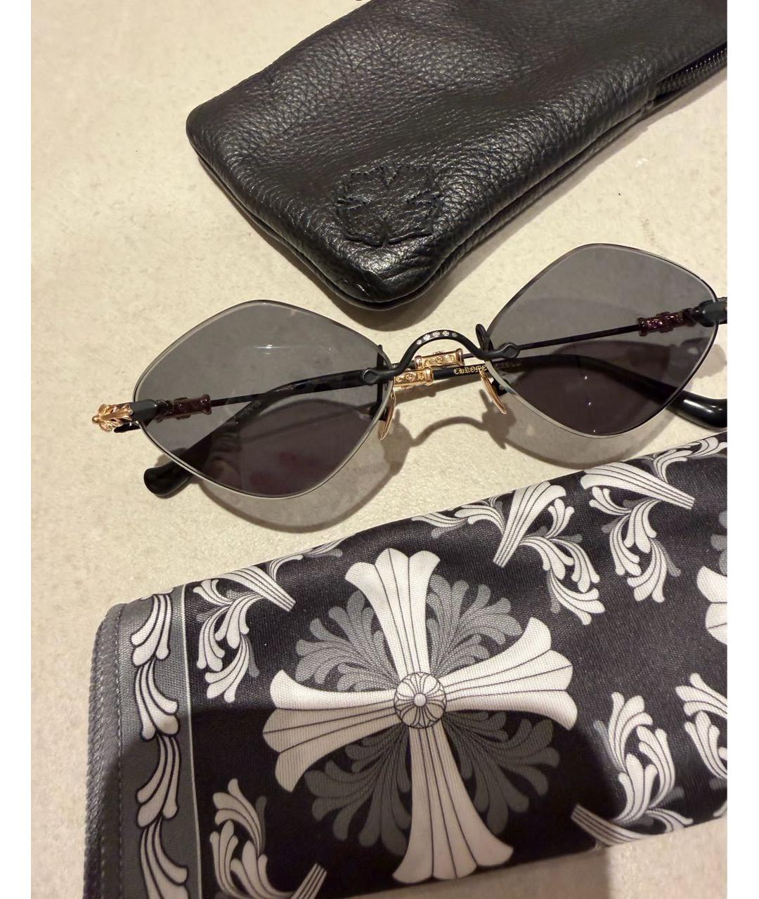 CHROME HEARTS Черные металлические солнцезащитные очки, фото 5