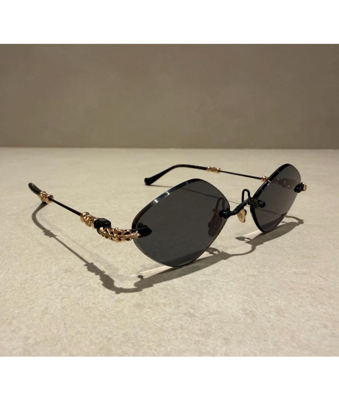 CHROME HEARTS Черные металлические солнцезащитные очки, фото 3