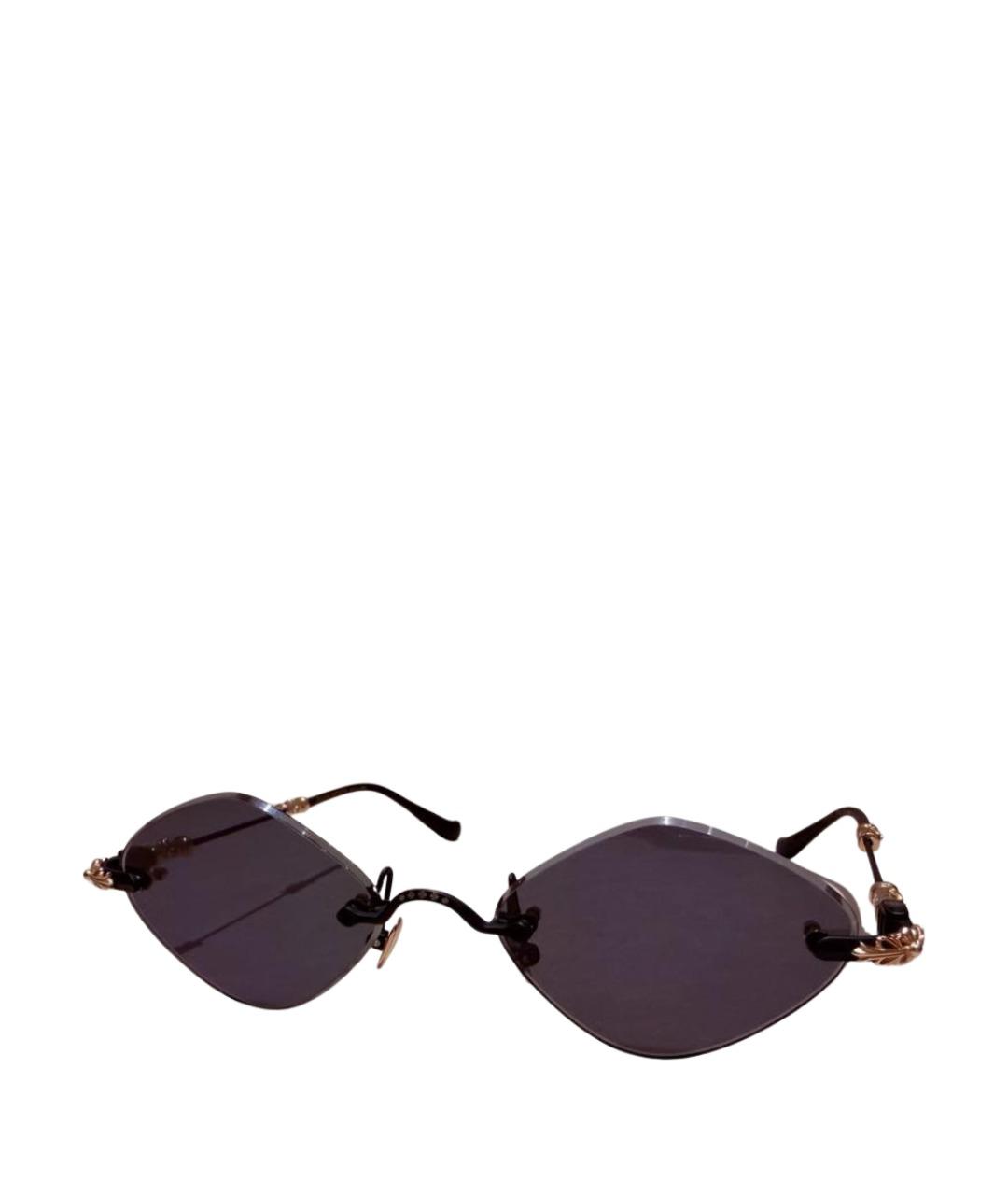 CHROME HEARTS Черные металлические солнцезащитные очки, фото 1