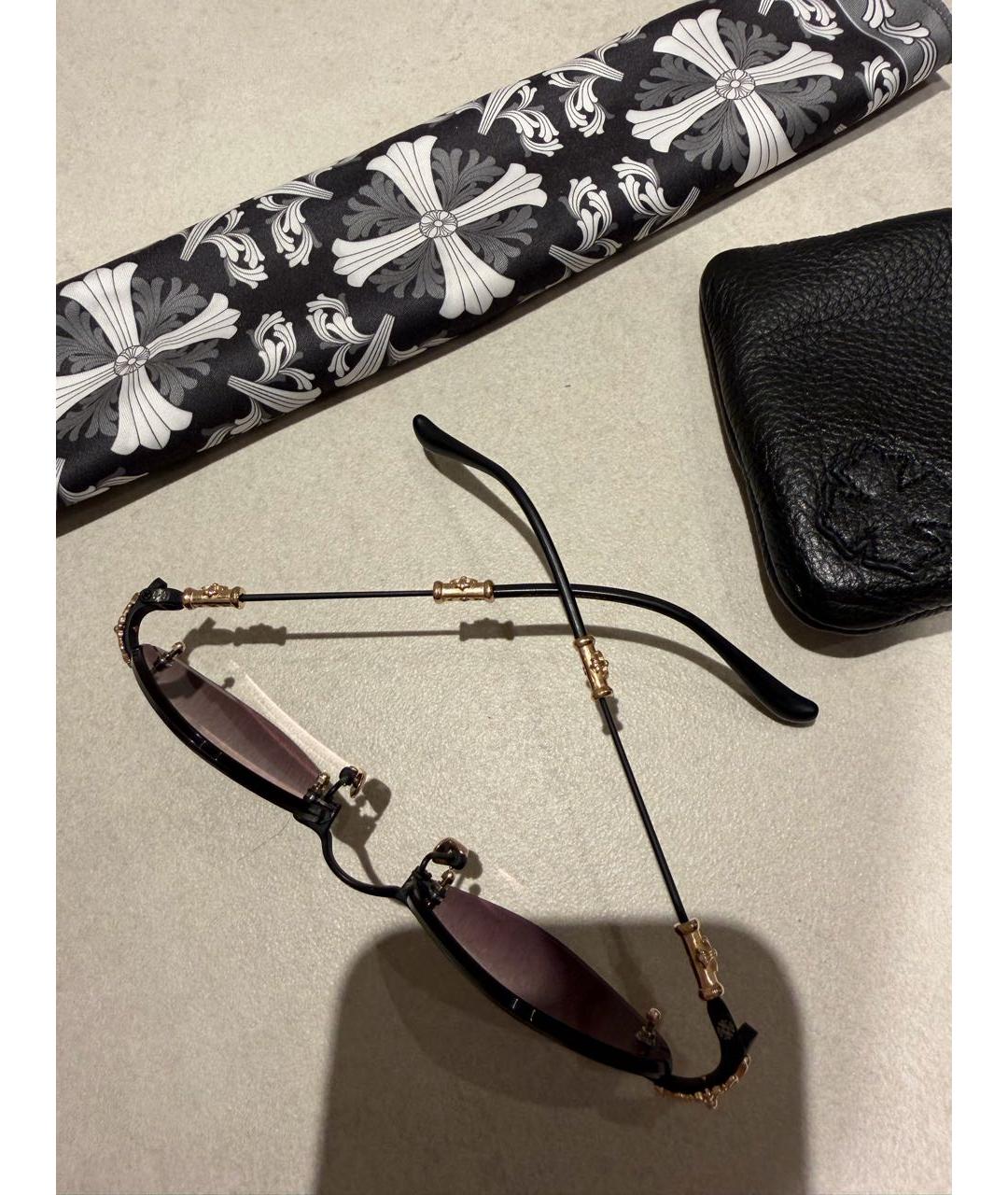 CHROME HEARTS Черные металлические солнцезащитные очки, фото 6